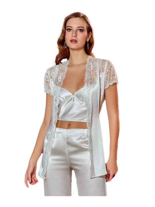 FMS Winter Damen Robe mit Pyjama Ivory Coast