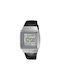 Casio Digital Watch Battery with Black / Black Leather Strap