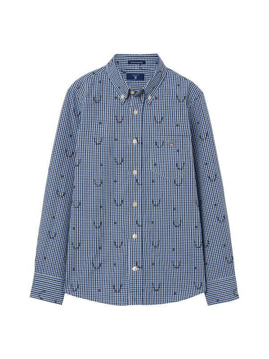 Gant Kids Checked Shirt Blue