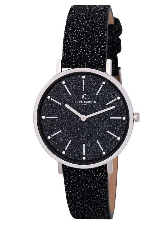 Pierre Cardin Belleville Women's Watch with Black Leather Strap