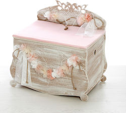 Bellissimo Baptism Cloth Box Flowers Made of Wood