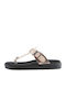 Leather Women's Flat Sandals in Pink Color