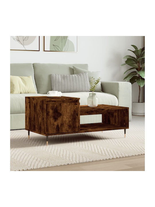 Rectangular Wooden Coffee Table Καπνιστή Δρυς L...