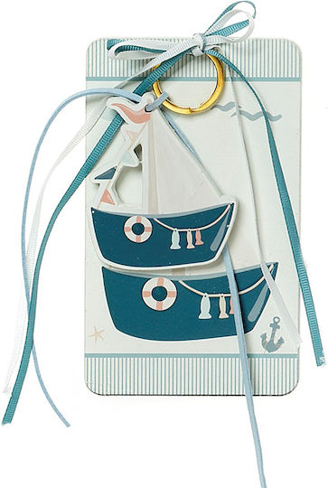 Christening Favor with Wooden Ship Keychain 24 Pieces H-15