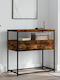 Console Table Wood & Metal Smoky Oak L75xW40xH75cm
