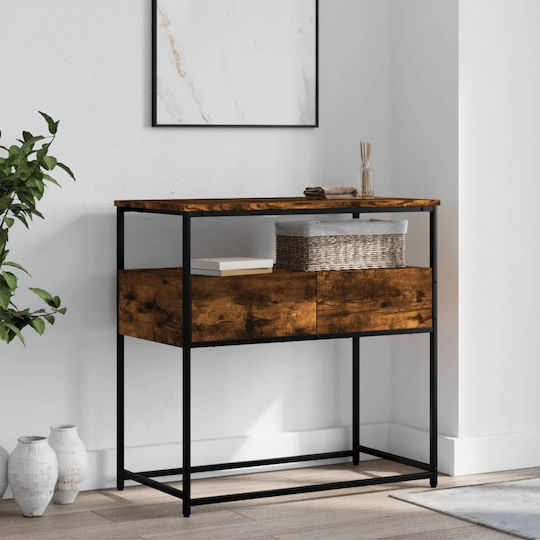 Console Table Wood & Metal Smoky Oak L75xW40xH75cm