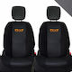 Car Seat Back 2pcs Leatherette Black