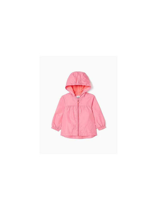 Zippy Kids Casual Jacket Long Windproof with Hood Pink