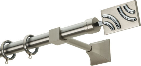 Zogometal Μεταλλικό Κουρτινόξυλο Μονό Φ25mm 160εκ. Νίκελ Ματ