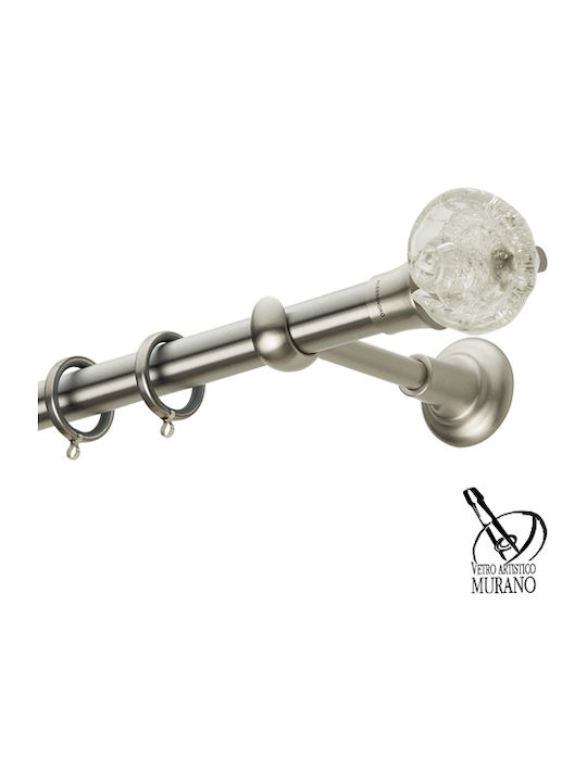 Zogometal Metallic Curtain Pole Single Φ25mm 160cm Nickel Matte