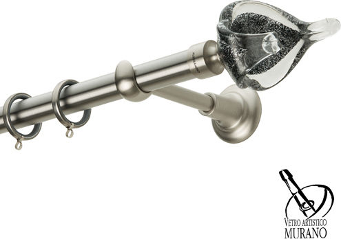 Zogometal Metallisch Vorhangstange Einfach Φ25mm 160cm Nickel Matte