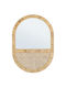 Bizzotto Hajar Wall Mirror Oval with Beige Rattan Frame 70x50cm 1pcs