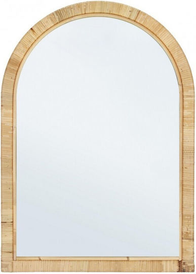 Bizzotto Hakima Oglindă de Perete cu Bej Ramă din Rattan 70x50cm 1buc