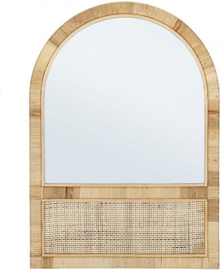 Bizzotto Hajar Wandspiegel mit Beige Rattan Rahmen 70x50cm 1Stück