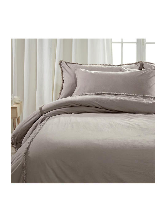 Charisma Duvet Cover Set Queen with 2 Pillowcases 230x250 Linen Beige