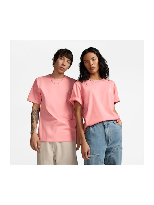 Converse Ανδρικό T-shirt Κοντομάνικο Ροζ
