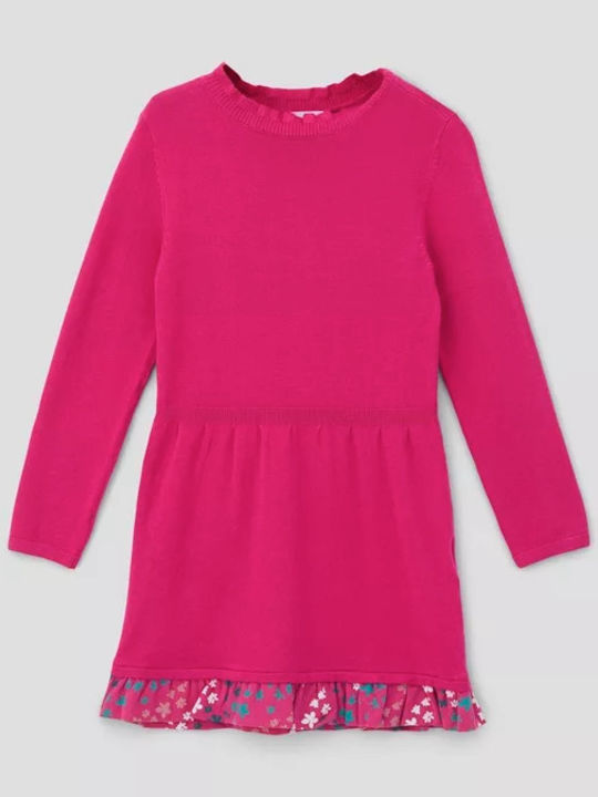 Girls Dress Long Sleeve Knitted Pink