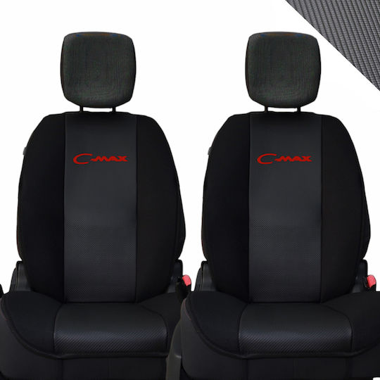 Spătar Auto 2buc Piele sintetica Carbon Negru