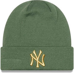 New Era York Yankees Metallic Beanie Unisex Σκούφος Πλεκτός σε Πράσινο χρώμα