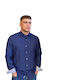 Langärmlig Baumwolle Hemd Dark blue.