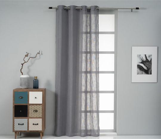 Easy Home Κουρτίνα με Τρουκς Celeste Γκρι 140x260εκ.