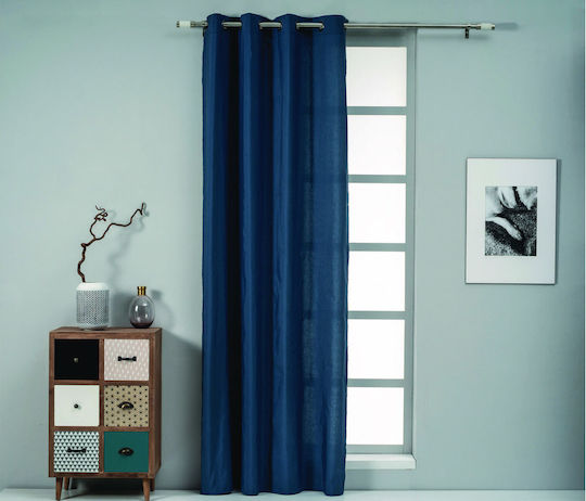 Easy Home Κουρτίνα με Τρουκς Dione Panama Μπλε 140x260εκ.