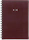 Next Zilnic Agenda Burgundy 2024 Spiral 14x21cm