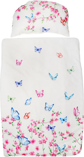 Poo Poo Σετ Κούνιας Butterflies Λευκό 2τμχ