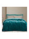 Joli Velvet Blanket Super King 220x240cm Petrol Blue