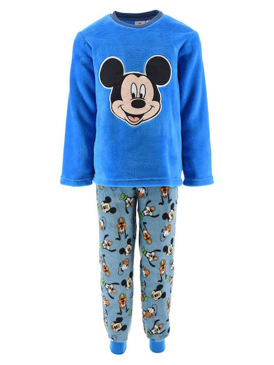 Superheroes Παιδική Πιτζάμα Χειμωνιάτικη Fleece NAVY Mickey