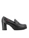 Leather Women's Moccasins in Black Color
