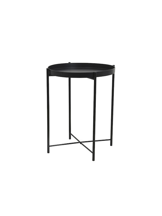 Round Metal Side Table Black L38xW38xH50cm