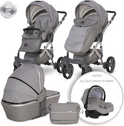 Lorelli Rimini Premium Verstellbar 3 in 1 Baby Kinderwagen Geeignet für Neugeborene Grey