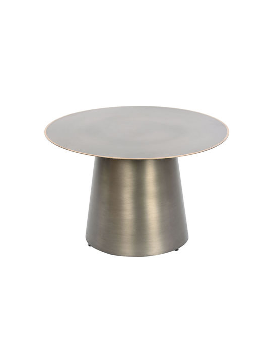 Round Metal Side Table Gold L60xW60xH37cm