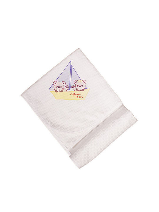 Mother Baby Blanket Nursery Swaddling Blankets Waffle White White 80x90cm