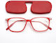 Moscow Mule Slim Reading Glasses +1.00 Pocket in Red Color MM/SLIMSQUARERED