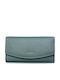 Large Leather Women's Wallet Classic with RFID Light Blue