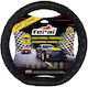 Auto Gs Car Steering Wheel Cover with Diameter 38cm made of Leatherette Black with Black Stitching
