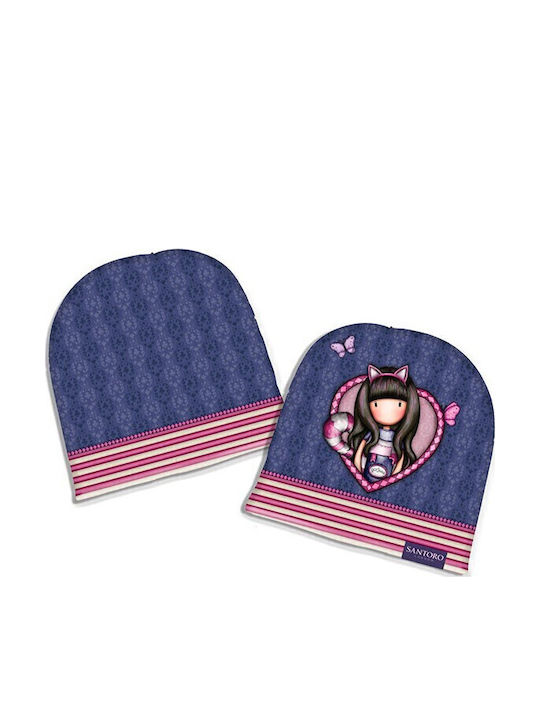 Gorjuss Cheshire Cat Kids Beanie Fabric Blue