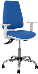Scaun de birou de birou cu spătar reglabil și brațe reglabile Elche Albastru P&C