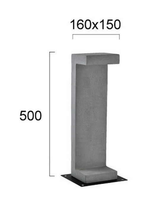 Viokef Outdoor Floor Lamp Small Post LED 9W with Warm White Light IP65 Gray