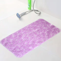 Keskor Bathtub Mat Flower with Suction Cups Purple 35x65cm