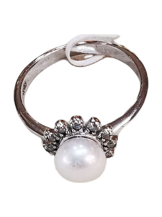 Kosmima1 Ring with Pearls made of Silver