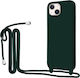 Liquid Back Cover Σιλικόνης με Λουράκι Χακί (iPhone 15 Plus)