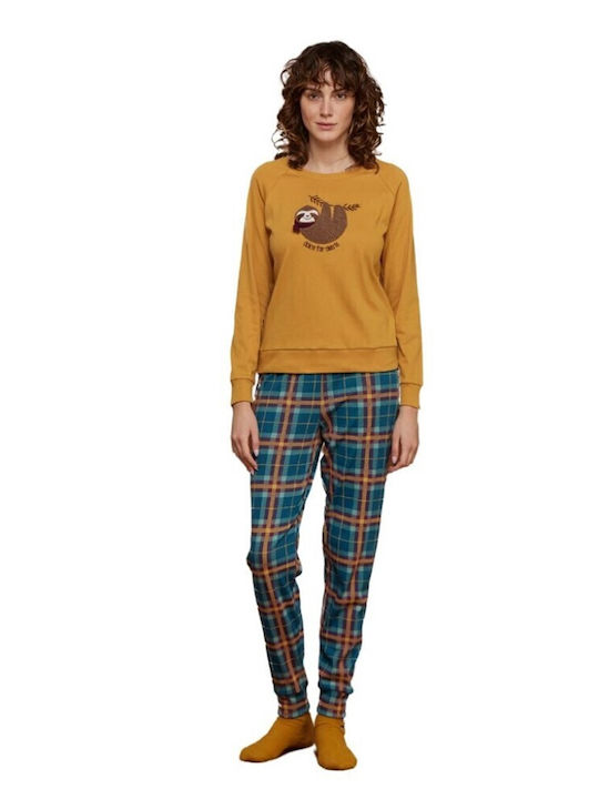 Noidinotte Winter Women's Pyjama Set Mustard - ...