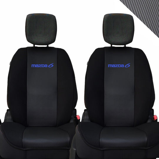 Spătar Auto 2buc Piele sintetica Carbon Negru