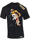 Takeposition Monkey D.Luffy One Piece T-shirt Μαύρο Βαμβακερό