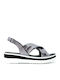 Women's Leather Platform Shoes Gray