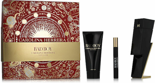 Carolina Herrera Bad Boy Gift Herren Set mit Eau de Toilette 3Stück