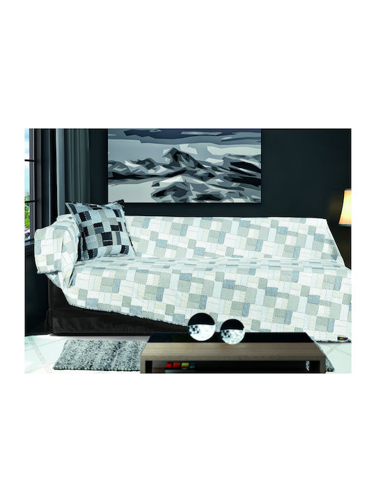 Moda Sofa Μπαλού Ριχτάρι Πολυθρόνας Chenille 170x170εκ. 5
